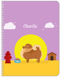 Thumbnail for Personalized Dogs Notebook II - Purple Background - Pomeranian - Front View