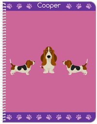 Thumbnail for Personalized Dogs Notebook III - Purple Background - Basset Hound - Front View