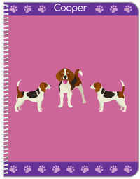 Thumbnail for Personalized Dogs Notebook III - Purple Background - Beagle - Front View