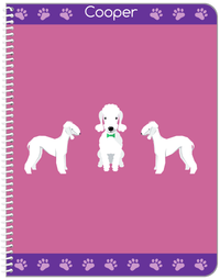 Thumbnail for Personalized Dogs Notebook III - Purple Background - Bedlington Terrier - Front View