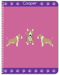 Thumbnail for Personalized Dogs Notebook III - Purple Background - Bull Terrier - Front View
