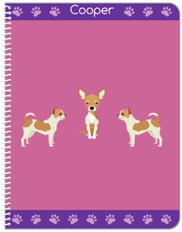 Thumbnail for Personalized Dogs Notebook III - Purple Background - Chihuahua - Front View