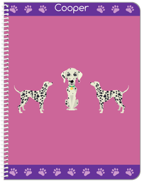 Thumbnail for Personalized Dogs Notebook III - Purple Background - Dalmatian - Front View