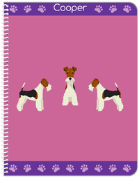 Thumbnail for Personalized Dogs Notebook III - Purple Background - Fox Terrier - Front View