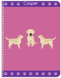 Thumbnail for Personalized Dogs Notebook III - Purple Background - Labrador Retriever - Front View