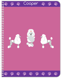 Thumbnail for Personalized Dogs Notebook III - Purple Background - Poodle - Front View