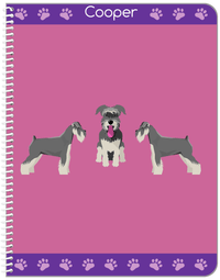 Thumbnail for Personalized Dogs Notebook III - Purple Background - Schnauzer - Front View