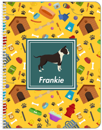 Thumbnail for Personalized Dogs Notebook VI - Yellow Background - American Staffordshire Terrier - Front View