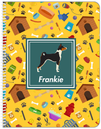 Thumbnail for Personalized Dogs Notebook VI - Yellow Background - Basenji - Front View