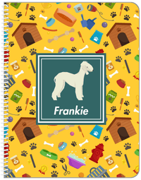 Thumbnail for Personalized Dogs Notebook VI - Yellow Background - Bedlington Terrier - Front View