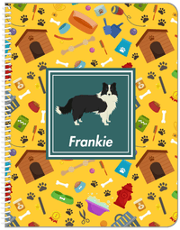 Thumbnail for Personalized Dogs Notebook VI - Yellow Background - Border Collie - Front View