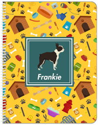 Thumbnail for Personalized Dogs Notebook VI - Yellow Background - Boston Terrier - Front View