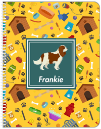 Thumbnail for Personalized Dogs Notebook VI - Yellow Background - Cavalier King Charles Spaniel - Front View