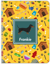 Thumbnail for Personalized Dogs Notebook VI - Yellow Background - Dachshund - Front View