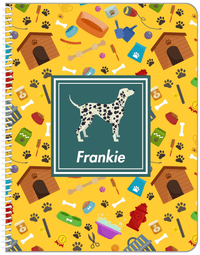 Thumbnail for Personalized Dogs Notebook VI - Yellow Background - Dalmatian - Front View
