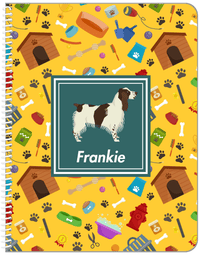 Thumbnail for Personalized Dogs Notebook VI - Yellow Background - English Springer Spaniel - Front View
