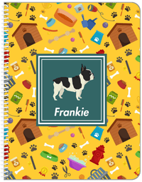 Thumbnail for Personalized Dogs Notebook VI - Yellow Background - French Bulldog - Front View