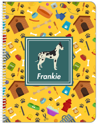 Thumbnail for Personalized Dogs Notebook VI - Yellow Background - Great Dane - Front View