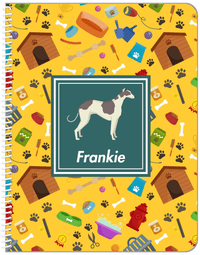 Thumbnail for Personalized Dogs Notebook VI - Yellow Background - Greyhound - Front View
