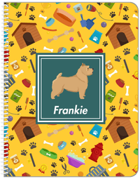 Thumbnail for Personalized Dogs Notebook VI - Yellow Background - Norwich Terrier - Front View