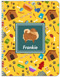 Thumbnail for Personalized Dogs Notebook VI - Yellow Background - Pomeranian - Front View