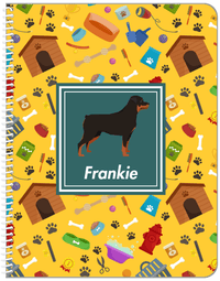 Thumbnail for Personalized Dogs Notebook VI - Yellow Background - Rottweiler - Front View