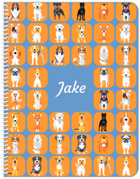 Thumbnail for Personalized Dogs Notebook VII - Blue Background - Front View