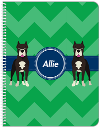 Thumbnail for Personalized Dogs Notebook VIII - Green Background - American Staffordshire Terrier - Front View