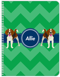 Thumbnail for Personalized Dogs Notebook VIII - Green Background - Beagle - Front View