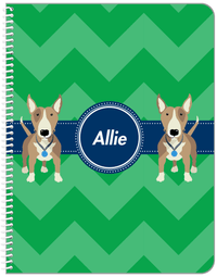 Thumbnail for Personalized Dogs Notebook VIII - Green Background - Bull Terrier - Front View