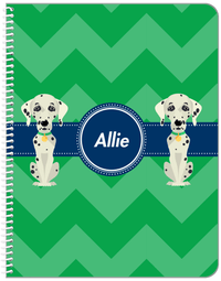 Thumbnail for Personalized Dogs Notebook VIII - Green Background - Dalmatian - Front View