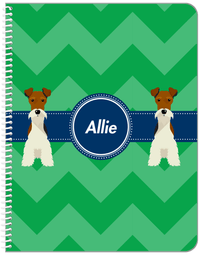 Thumbnail for Personalized Dogs Notebook VIII - Green Background - Fox Terrier - Front View