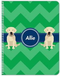 Thumbnail for Personalized Dogs Notebook VIII - Green Background - Labrador Retriever - Front View