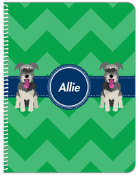 Thumbnail for Personalized Dogs Notebook VIII - Green Background - Schnauzer - Front View