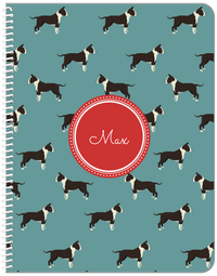 Thumbnail for Personalized Dogs Notebook IX - Teal Background - American Staffordshire Terrier - Front View