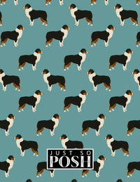Thumbnail for Personalized Dogs Notebook IX - Teal Background - Australian Shepherd - Back View