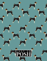 Thumbnail for Personalized Dogs Notebook IX - Teal Background - Basenji - Back View