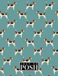 Thumbnail for Personalized Dogs Notebook IX - Teal Background - Beagle - Back View