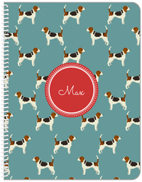 Thumbnail for Personalized Dogs Notebook IX - Teal Background - Beagle - Front View