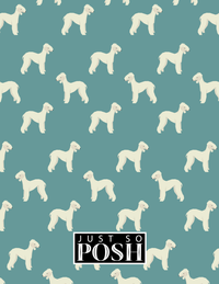 Thumbnail for Personalized Dogs Notebook IX - Teal Background - Bedlington Terrier - Back View