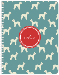 Thumbnail for Personalized Dogs Notebook IX - Teal Background - Bedlington Terrier - Front View