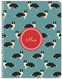 Thumbnail for Personalized Dogs Notebook IX - Teal Background - Border Collie - Front View