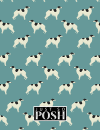 Thumbnail for Personalized Dogs Notebook IX - Teal Background - Borzoi - Back View