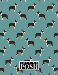 Thumbnail for Personalized Dogs Notebook IX - Teal Background - Boston Terrier - Back View