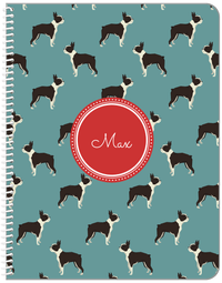 Thumbnail for Personalized Dogs Notebook IX - Teal Background - Boston Terrier - Front View