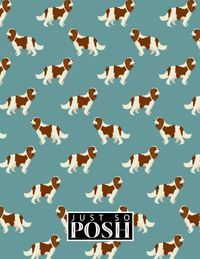 Thumbnail for Personalized Dogs Notebook IX - Teal Background - Cavalier King Charles Spaniel - Back View