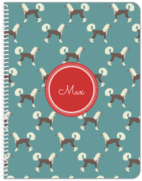 Thumbnail for Personalized Dogs Notebook IX - Teal Background - Chinese Crested Dog - Front View