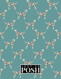 Thumbnail for Personalized Dogs Notebook IX - Teal Background - Dalmatian - Back View