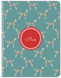 Thumbnail for Personalized Dogs Notebook IX - Teal Background - Dalmatian - Front View
