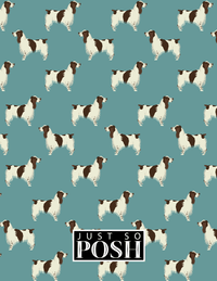 Thumbnail for Personalized Dogs Notebook IX - Teal Background - English Springer Spaniel - Back View
